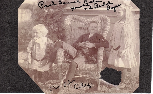 Paul Samuel Caton (left) and Harold and Beaulah Royce, 1912, Dos Palos, CA