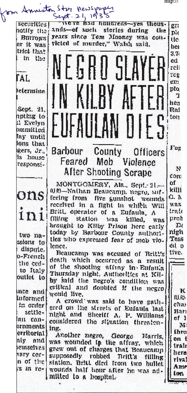 Date: Sept. 21, 1935  Newspaper: Anniston Star, Anniston, Alabama